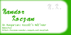 nandor koczan business card